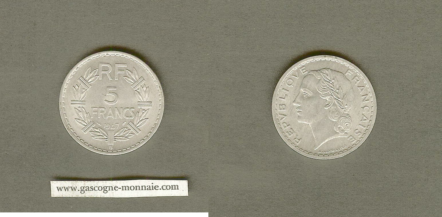 5 francs Lavrillier 1947 B SPL